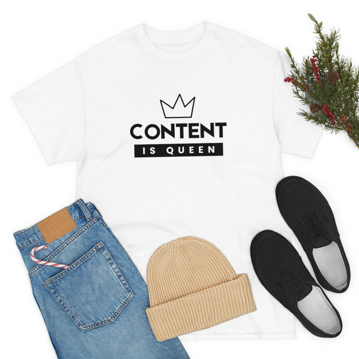 Heavy Cotton Tee - Content is Queen